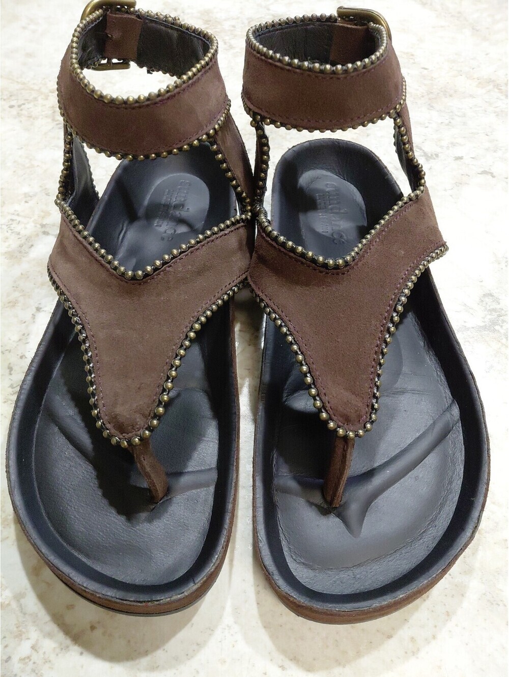 SUNDANCE Reynah Sandals Beaded Chocolate EU 38, US 7.5 Excellent Condition #189